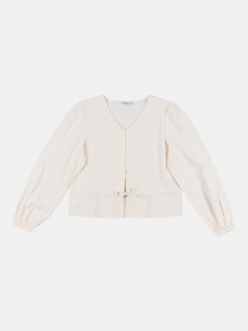 Blouse boutonnée et noeud...