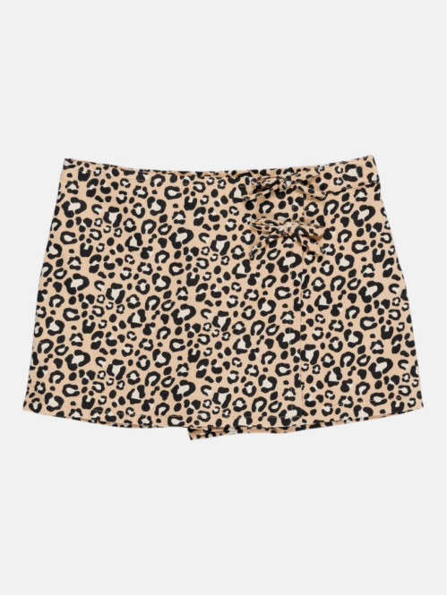 Jupe short léopard noeuds...