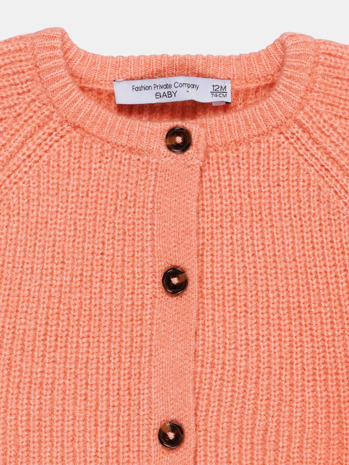 Gilet boutonné rose brique fille (3-36M)