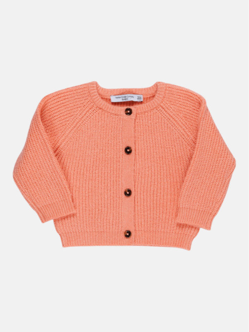 Gilet boutonné rose brique...