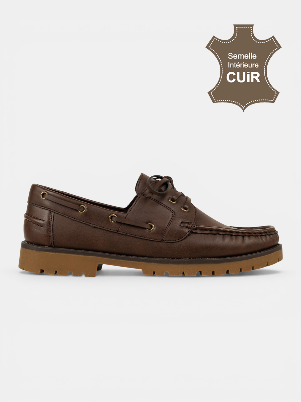 Chaussure bateau marron homme (40-45)
