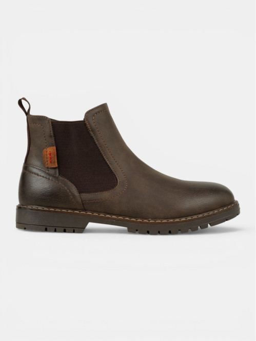 Boots zippées marron homme...