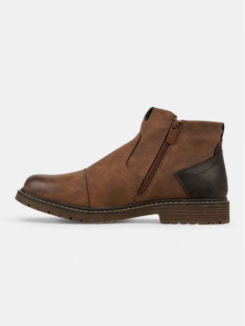Boots marrons zippées homme...
