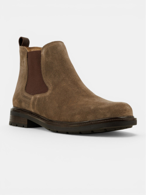 Boots en cuir marron homme...