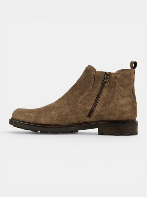 Boots en cuir marron homme...