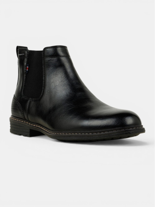 Boots noires zippées homme...