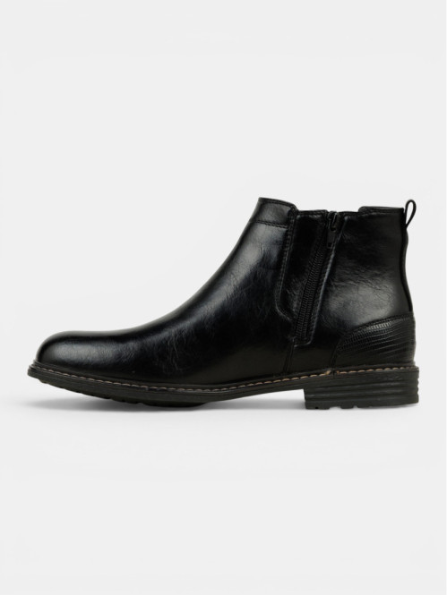 Boots noires zippées homme...