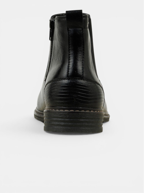 Boots noires zippées homme...