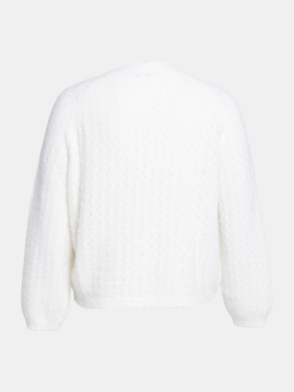 Pull col rond écru grande taille femme