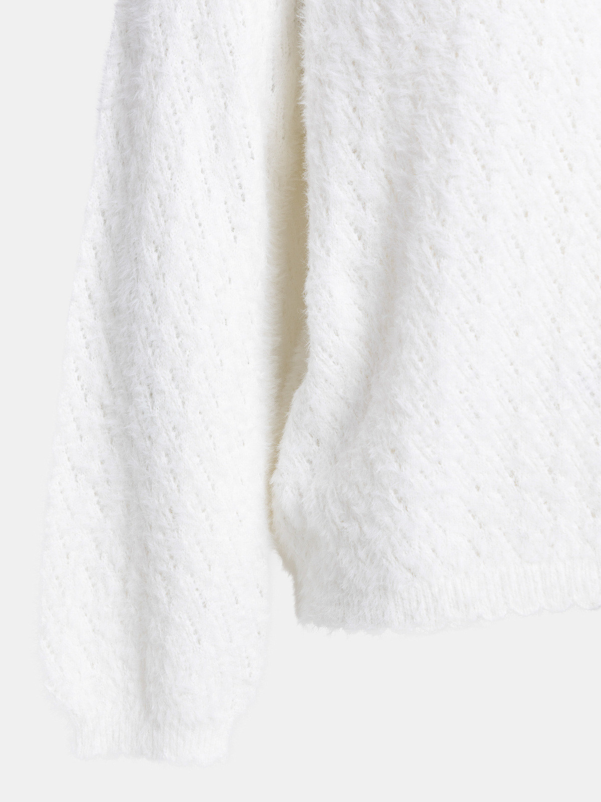 Pull col rond écru grande taille femme
