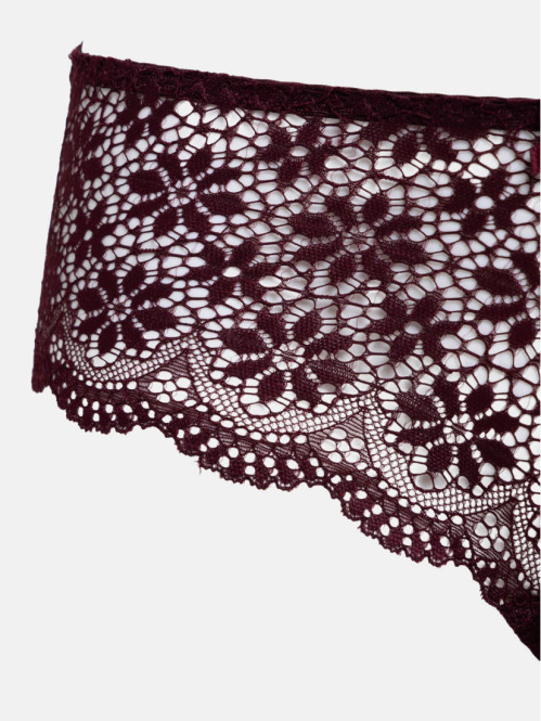Shorty dentelle bourgogne...