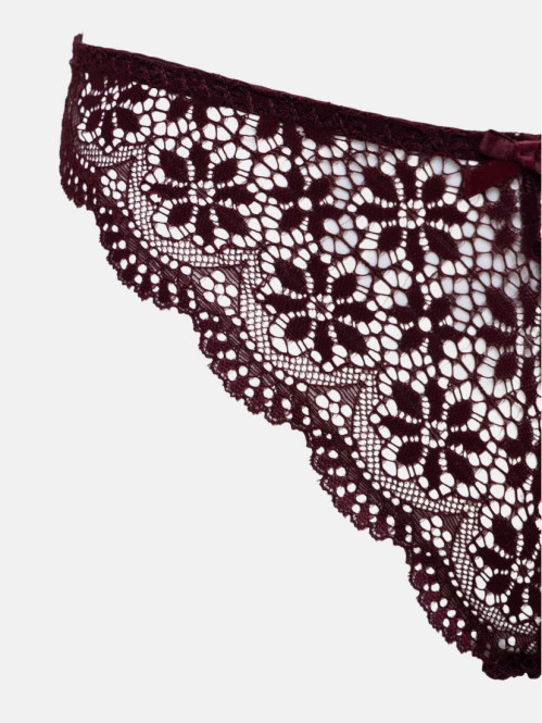 Tanga dentelle bourgogne...