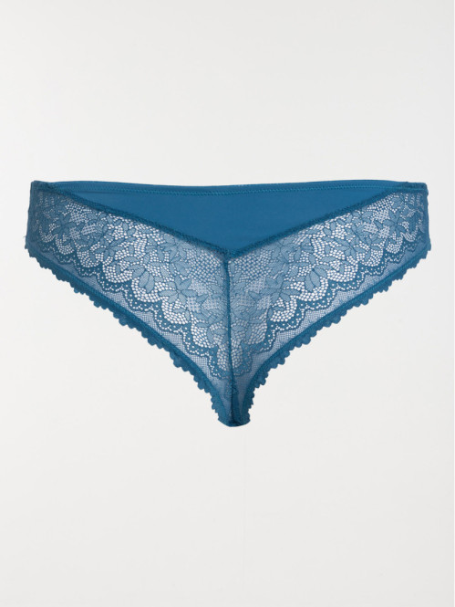 Tanga bleu paon femme (46-54)
