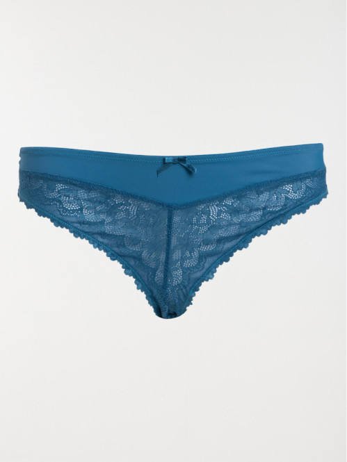 Tanga bleu paon femme (46-54)