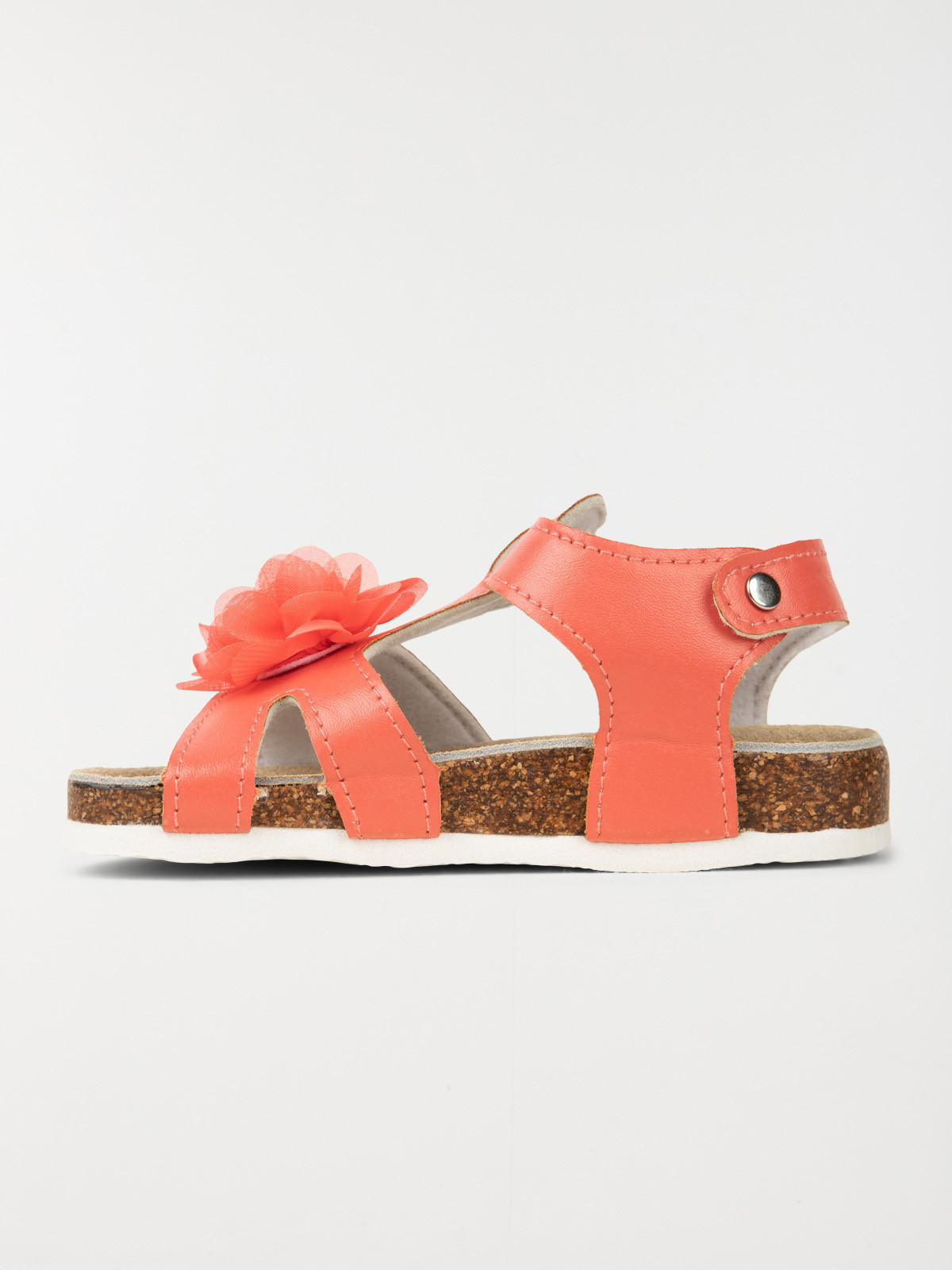 Nu-pieds fleur tissu corail (24-30) Nu-pieds fleur tissu corail (24-30)