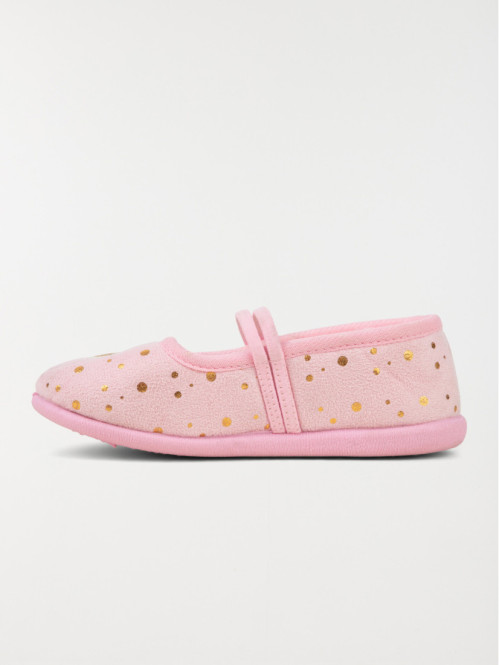 Chaussons coeurs dorés...
