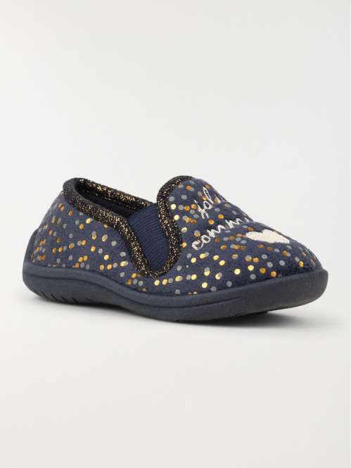 Chaussons pois dorés fille...