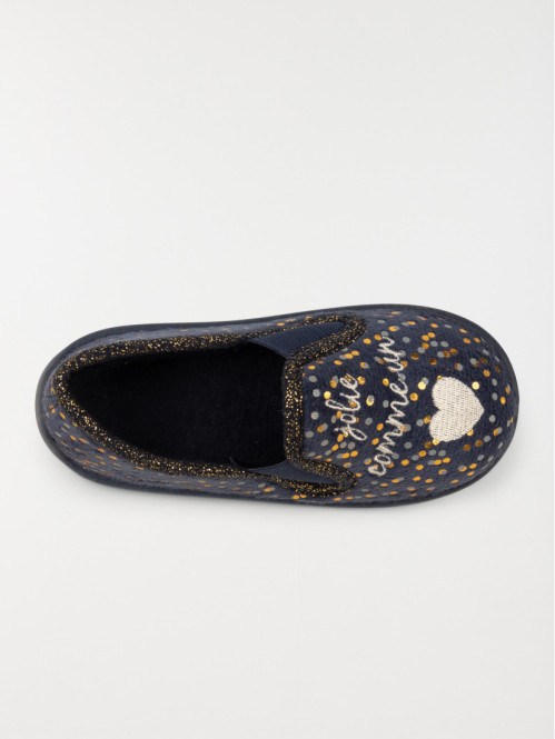Chaussons pois dorés fille...
