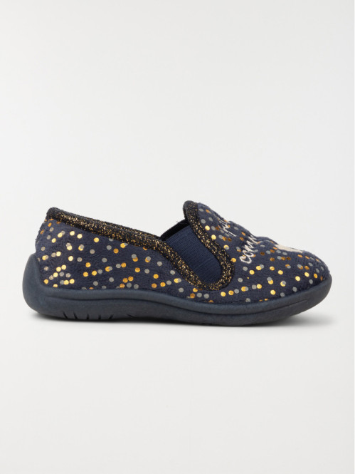 Chaussons pois dorés fille...