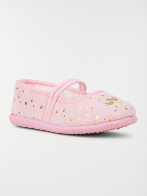 Chaussons coeurs dorés...