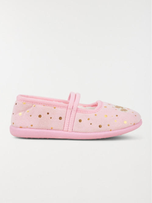 Chaussons coeurs dorés...
