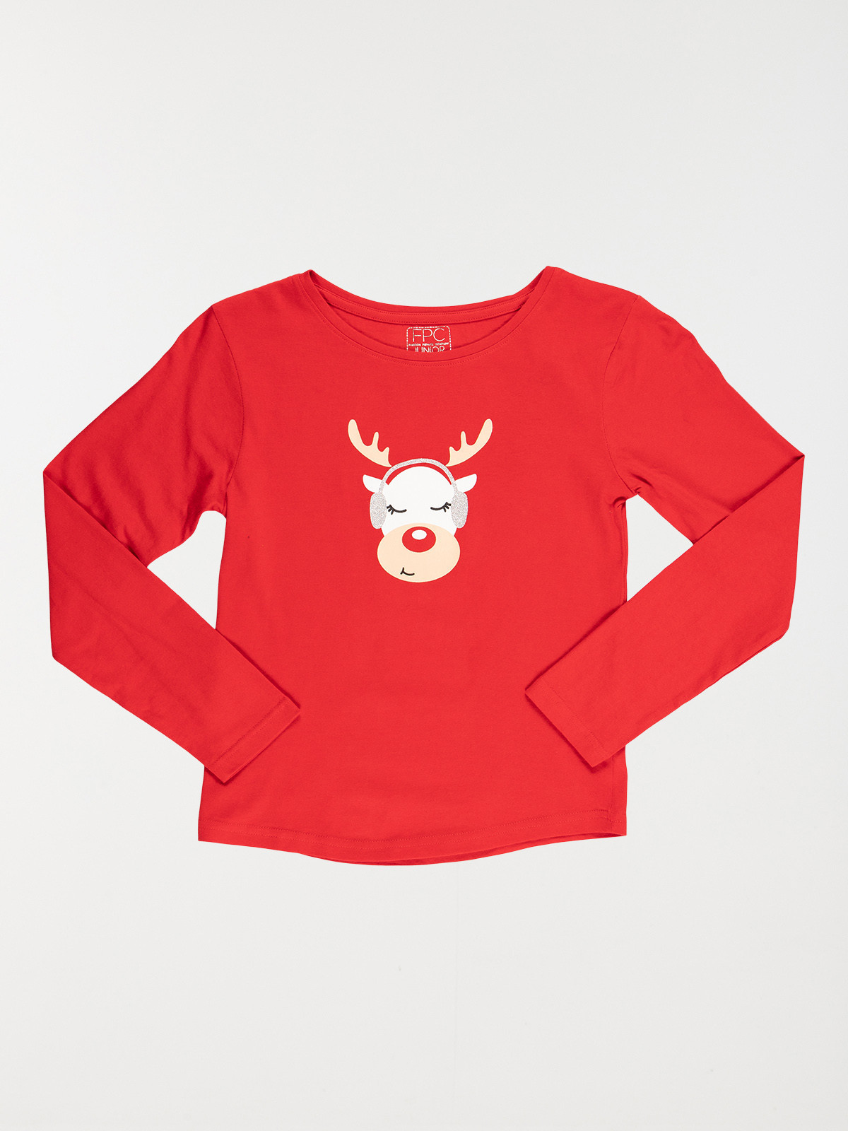 T-shirt rouge motif cerf fille (10-16A) T-shirt rouge motif cerf fille (10-16A)