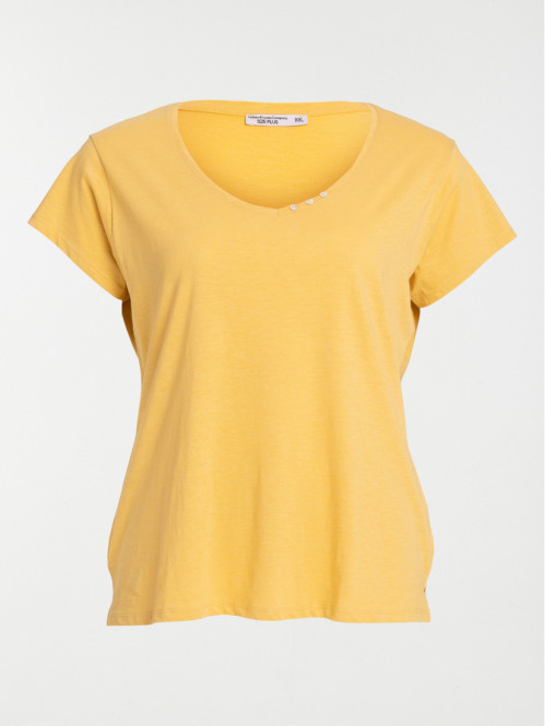 T-shirt col V grande taille...