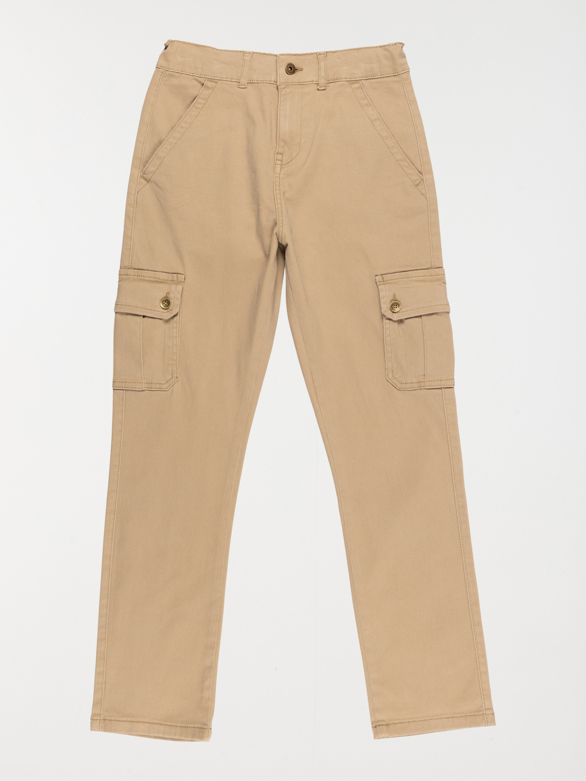 Pantalon cargo lin grisé garçon (10-16A) Pantalon cargo lin grisé garçon (10-16A)