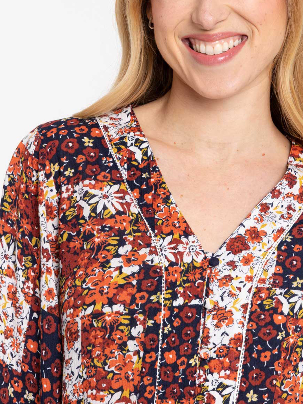 Chemise fleurie manches évasées femme Chemise fleurie manches évasées femme