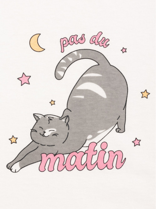 Pyjama chat ecru fille (XXS-M)