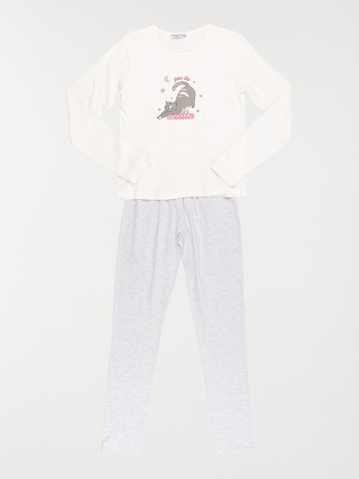 Pyjama chat ecru fille (XXS-M) Pyjama chat ecru fille (XXS-M)