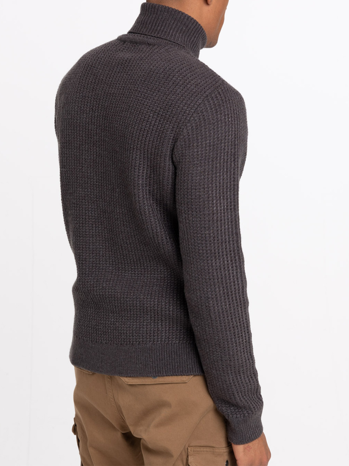 Pull col roulé homme