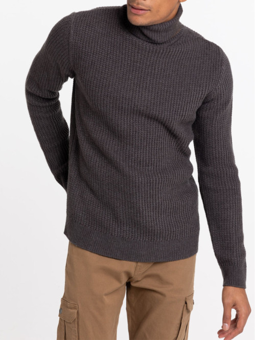 Pull col roulé homme