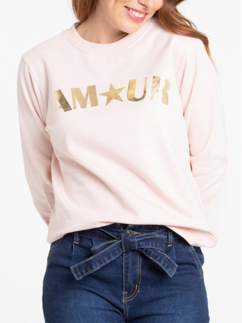 Sweat amour brillant femme