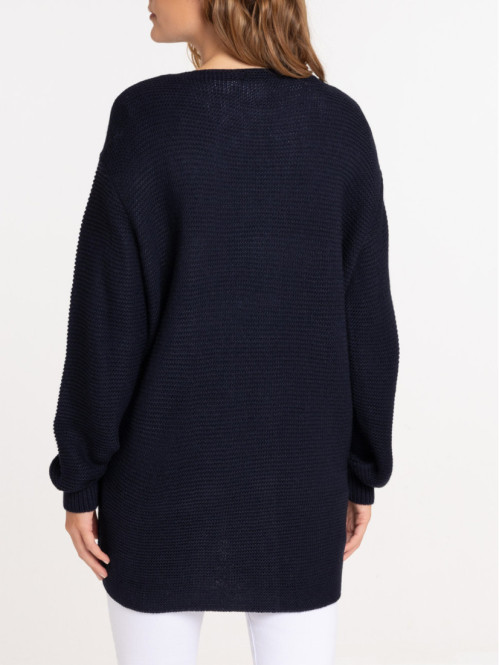Gilet ouvert marine femme