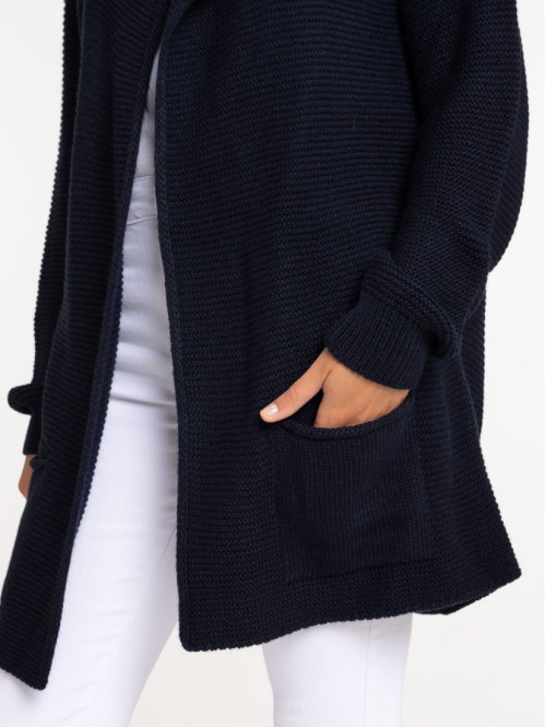 Gilet ouvert marine femme