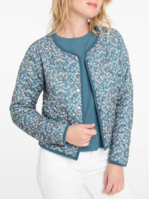 Veste bleu grisé femme