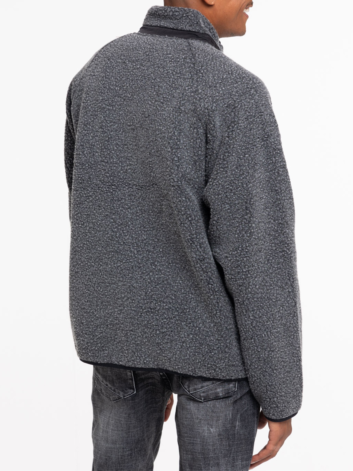 Sweat sherpa gris anthracite chiné homme Sweat sherpa gris anthracite chiné homme