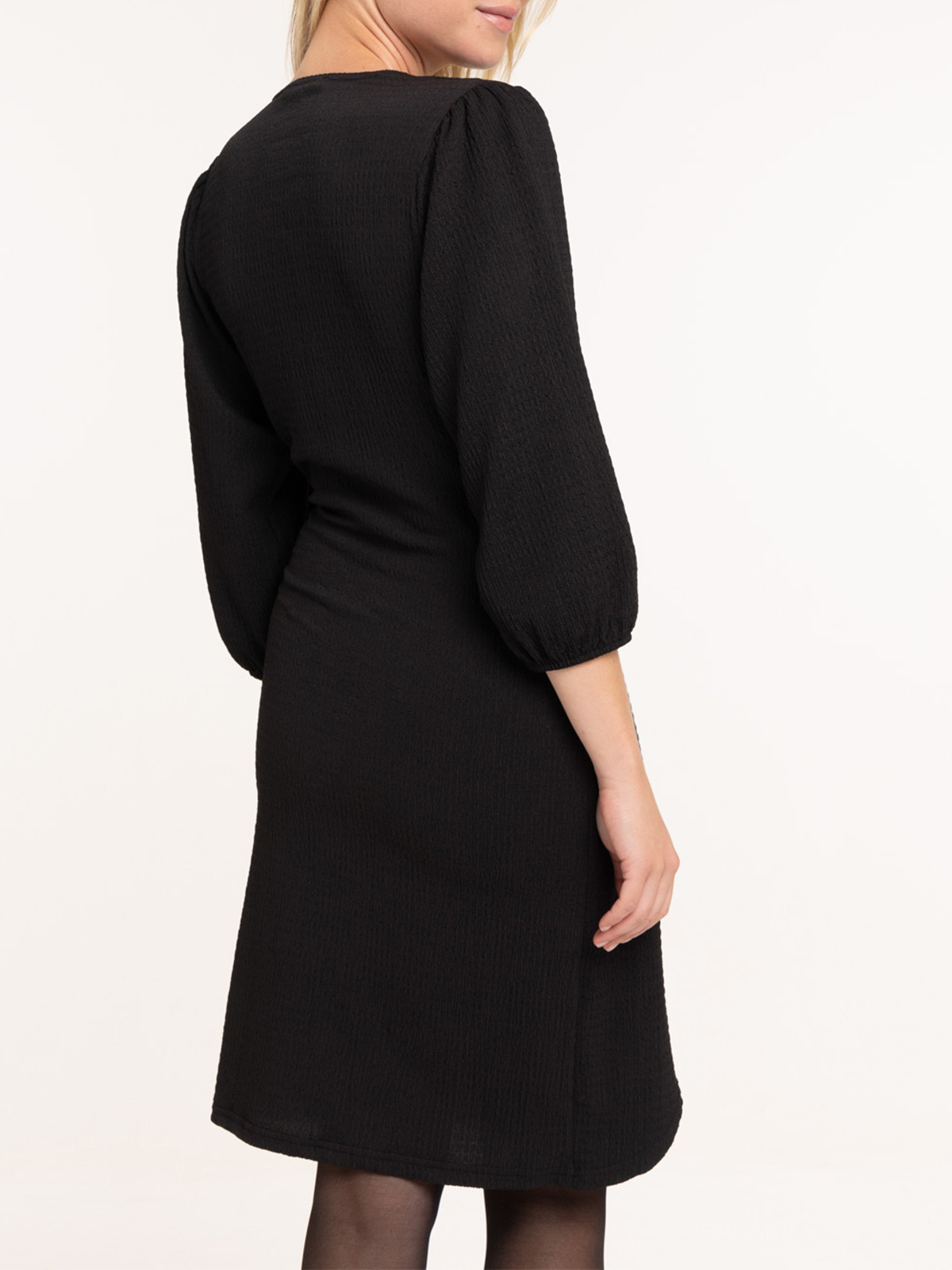 Robe noire col V femme 