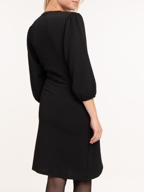 Robe noire col V femme 