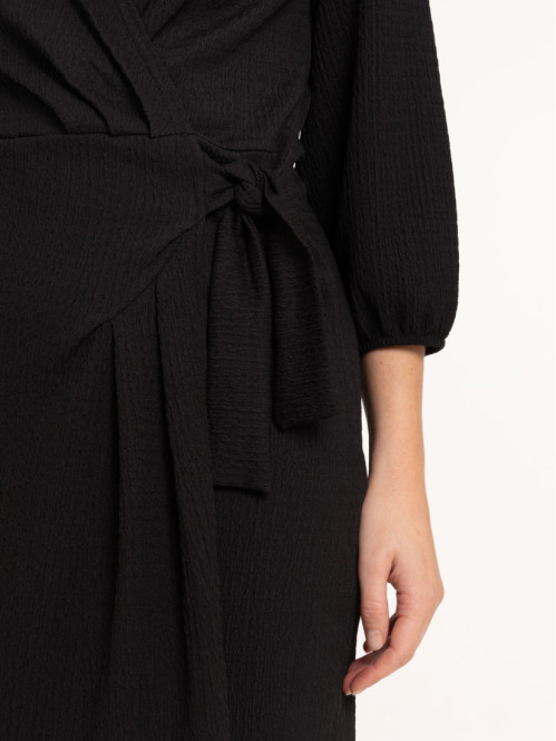 Robe noire col V femme 