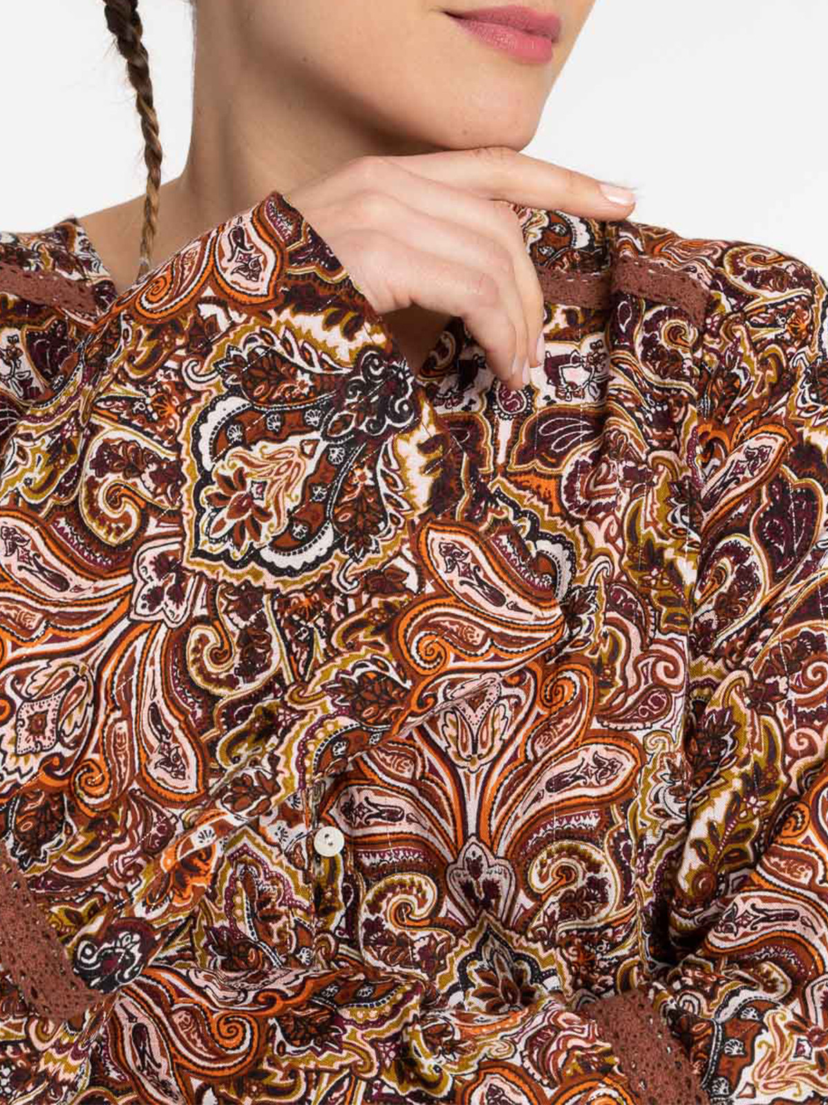 Blouse imprimée manche évasées femme