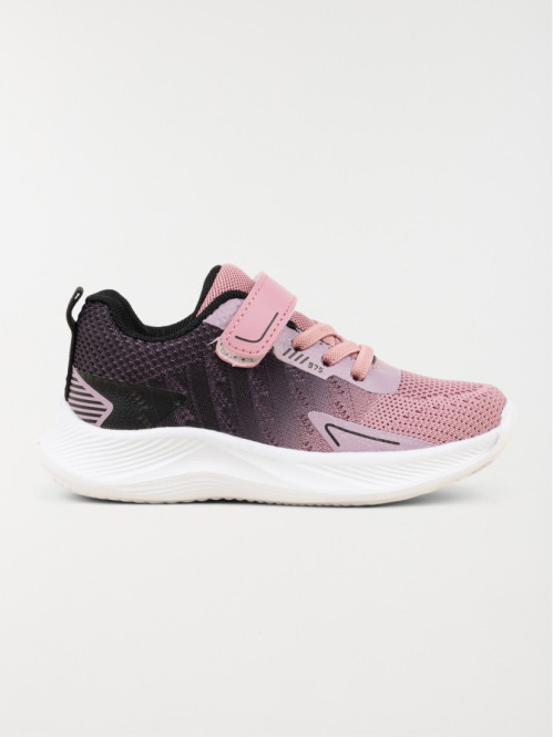 Basket sport rose et noir fille (31-35)