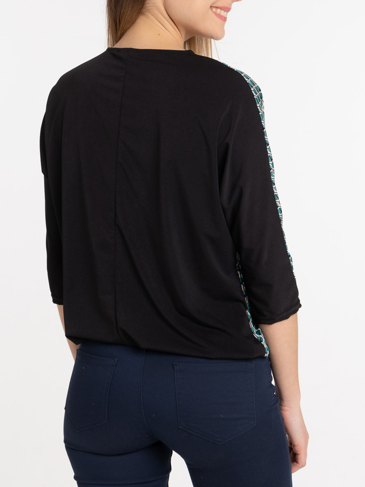 T-shirt imprimé col zippé femme