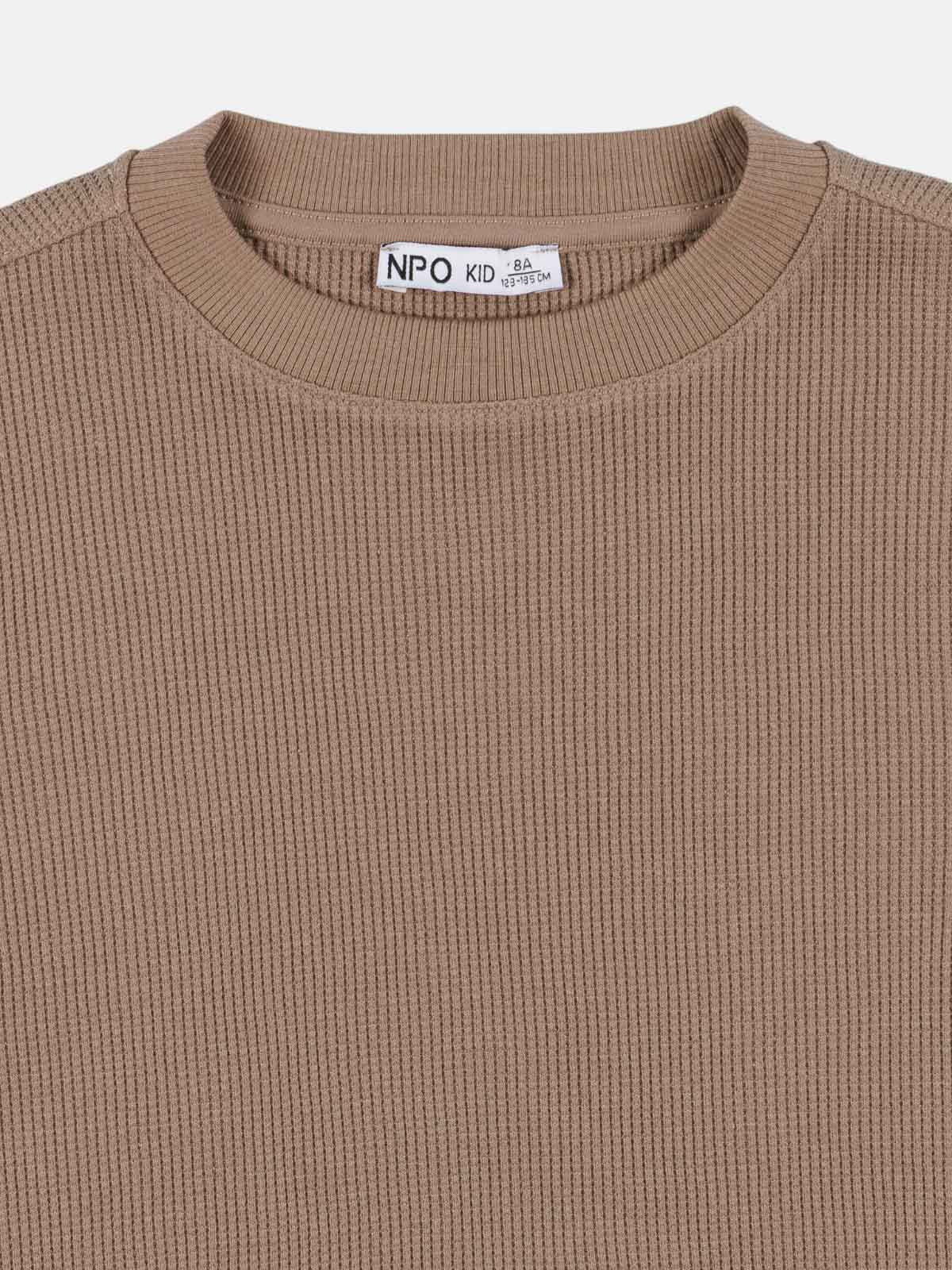 T-shirt coloris châtaigne garçon (3-12A)