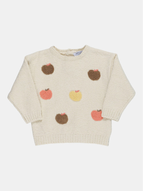 Pull motifs pommes fille...