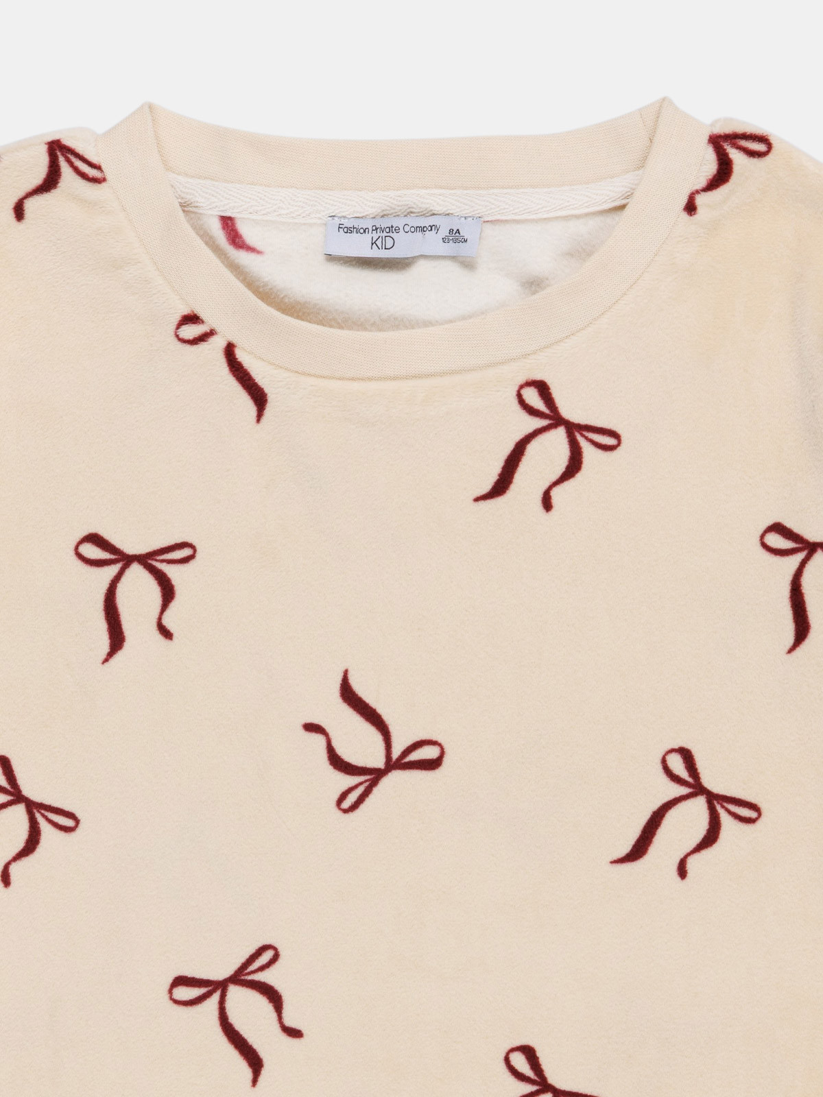 Pyjama velours motif noeud fille (6-14A) Pyjama velours motif noeud fille (6-14A)