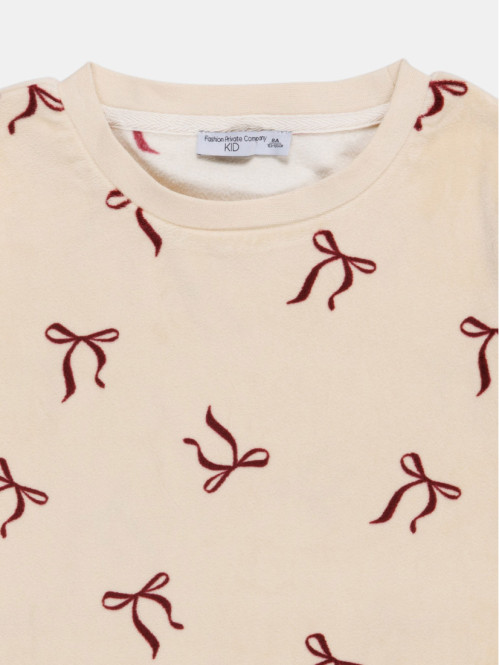 Pyjama velours motif noeud...