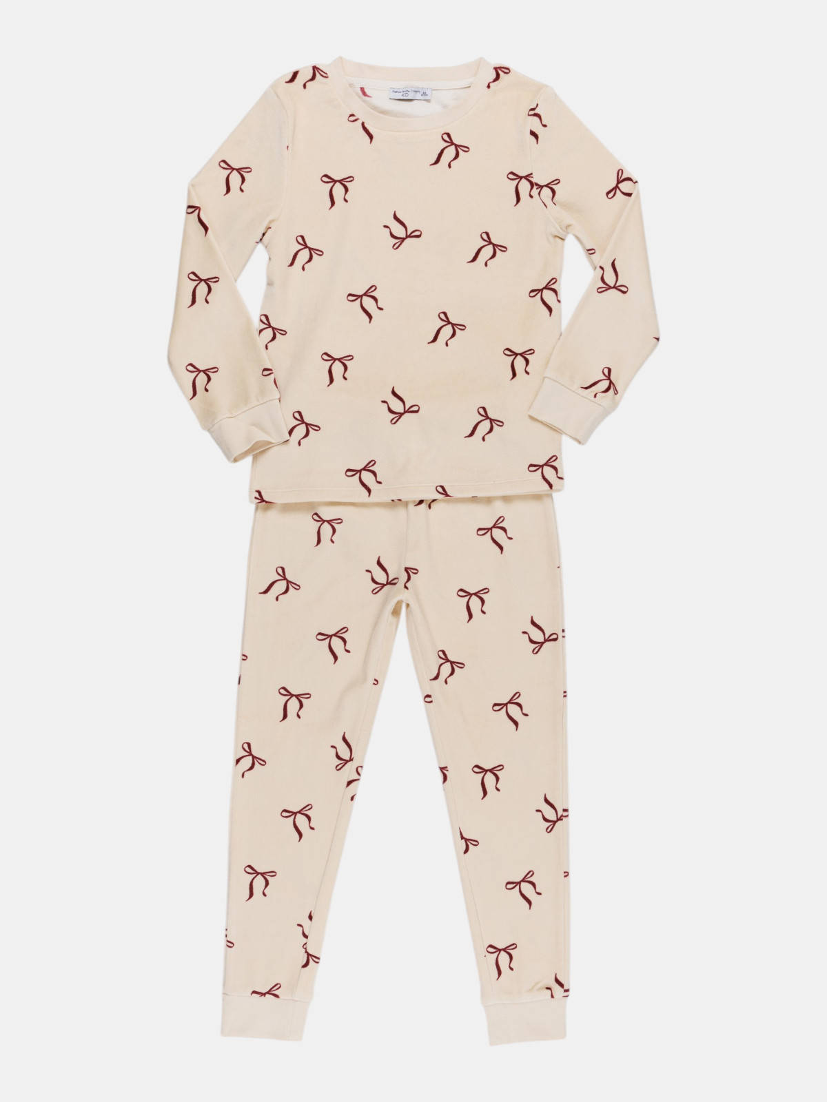 Pyjama velours motif noeud fille (6-14A) Pyjama velours motif noeud fille (6-14A)