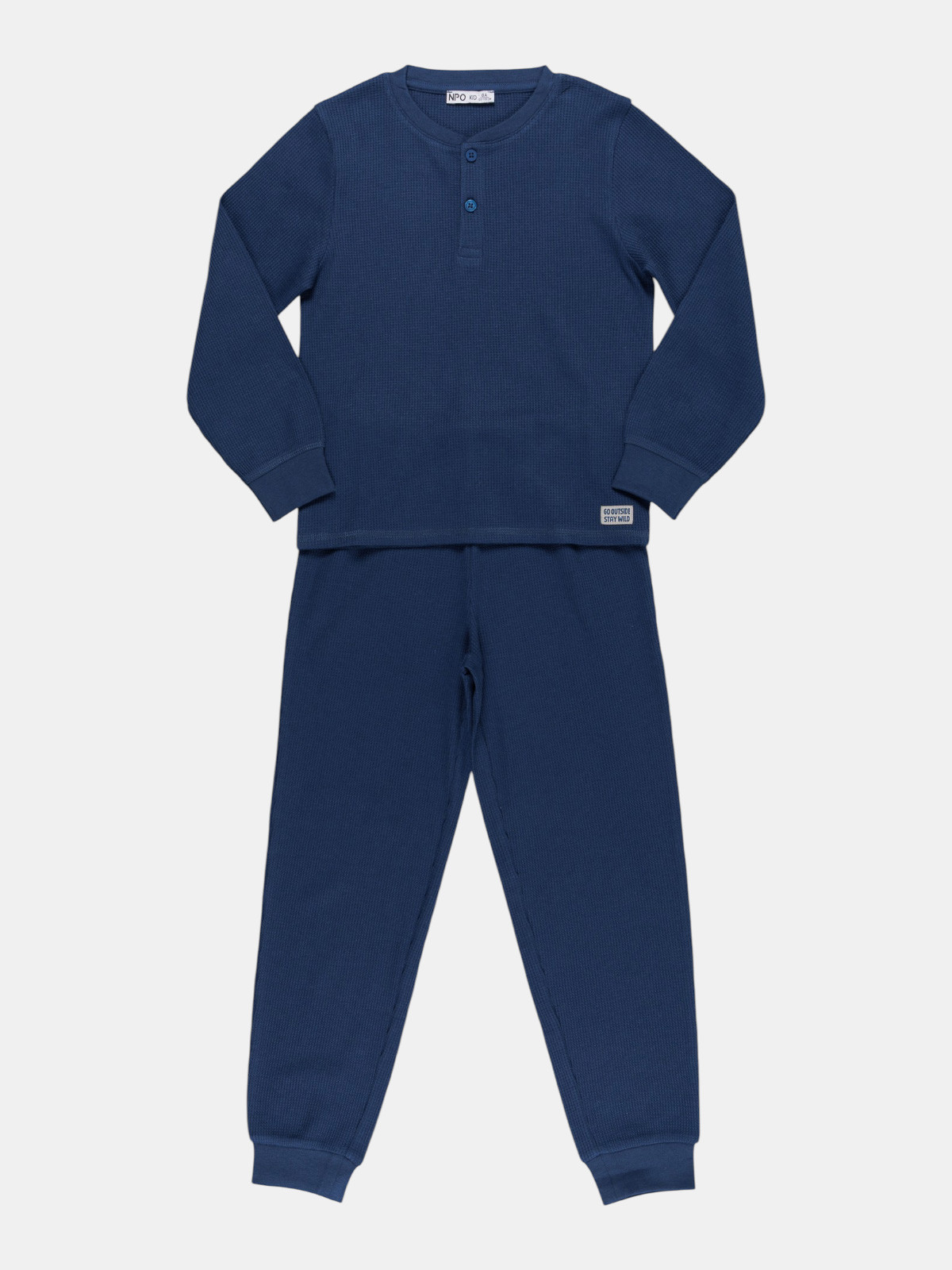 Pyjama col rond boutonné garçon (3-8A) Pyjama col rond boutonné garçon (3-8A)